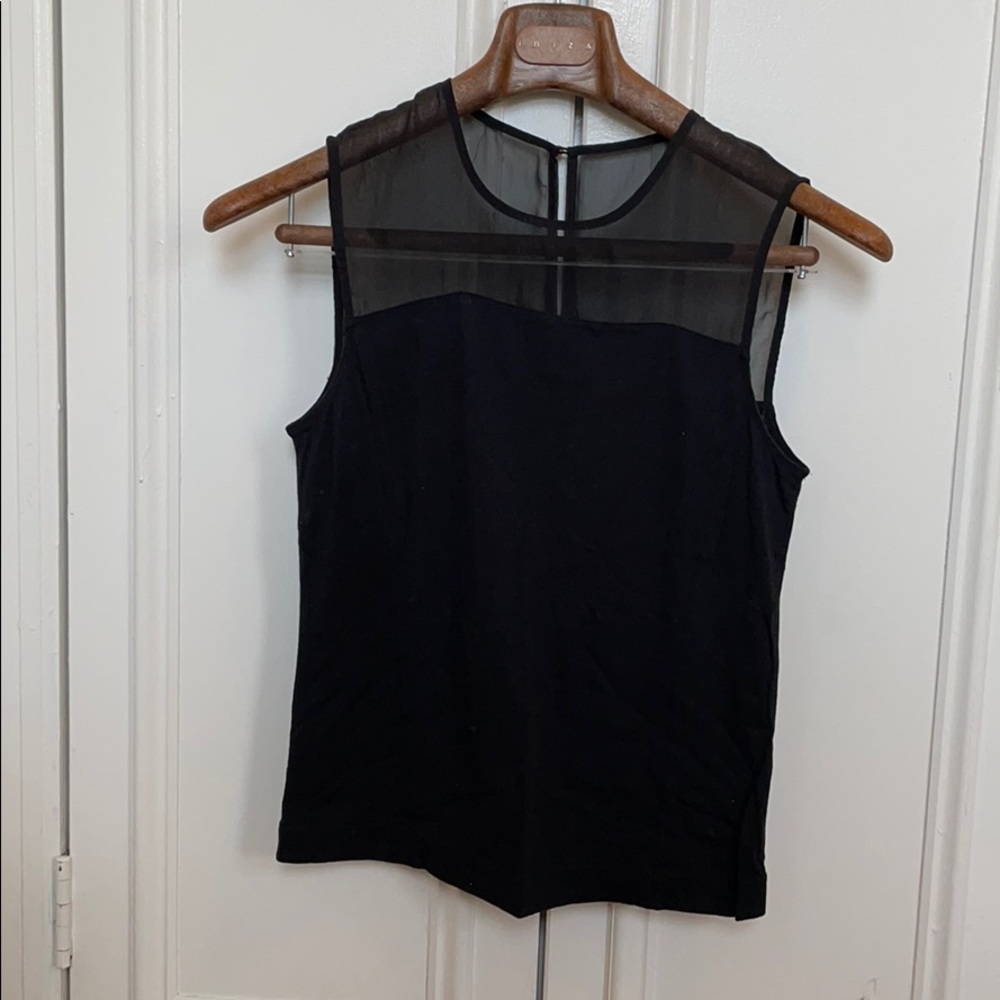 Black sleeveless blouse